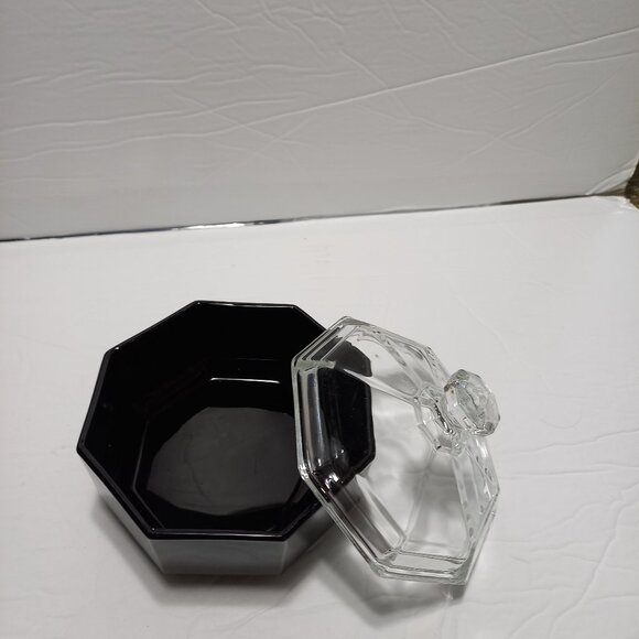 Black ARCOROC Candy Dish / Clear Glass Lid - Picture 4 of 8